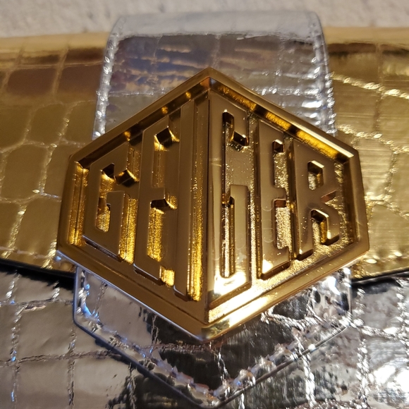 Kurt Geiger Two-Tone Croc Embossed Leather Satchel - Picture 8 of 8